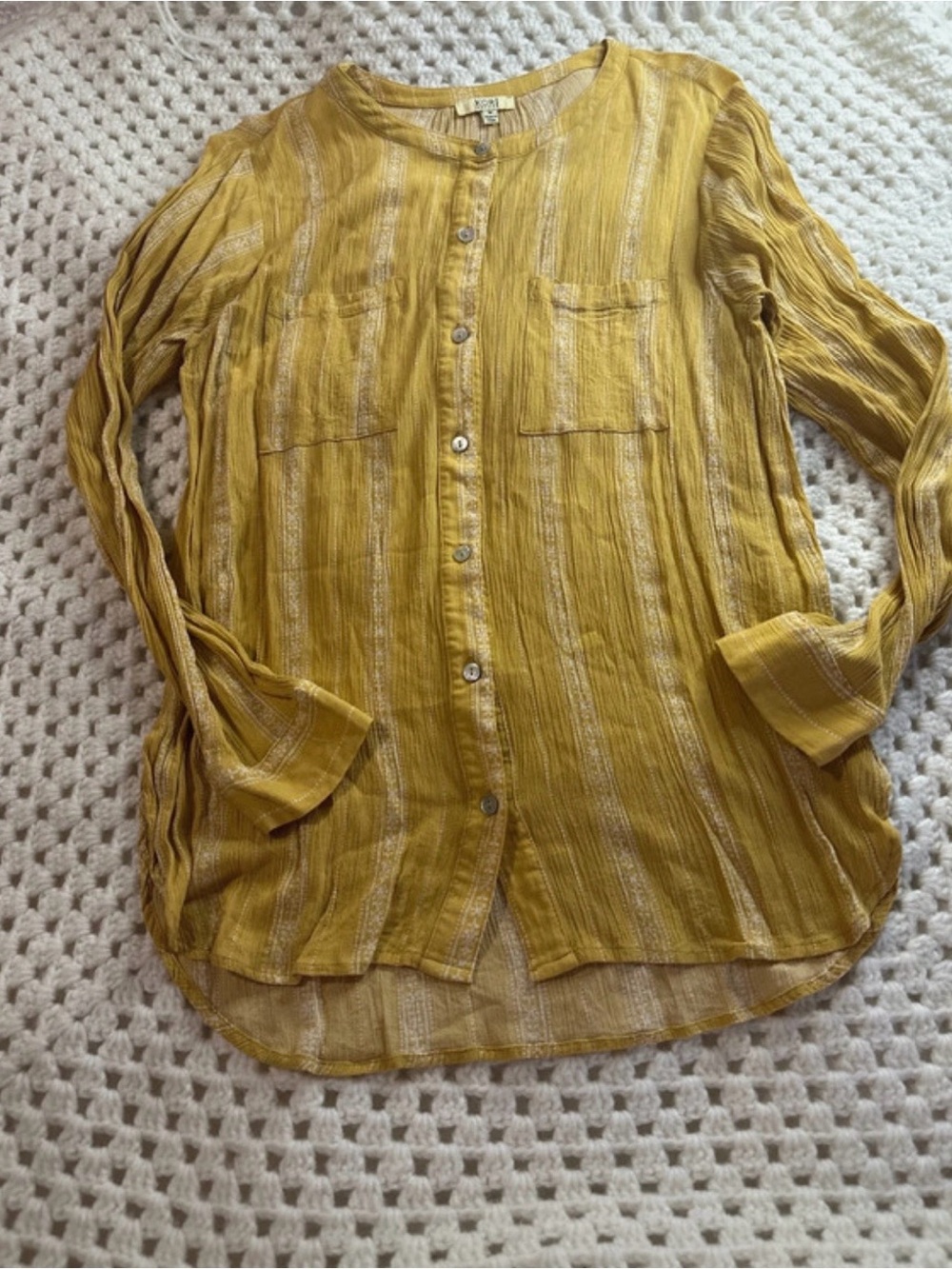 Kori Mustard Striped Button-Down Shirt